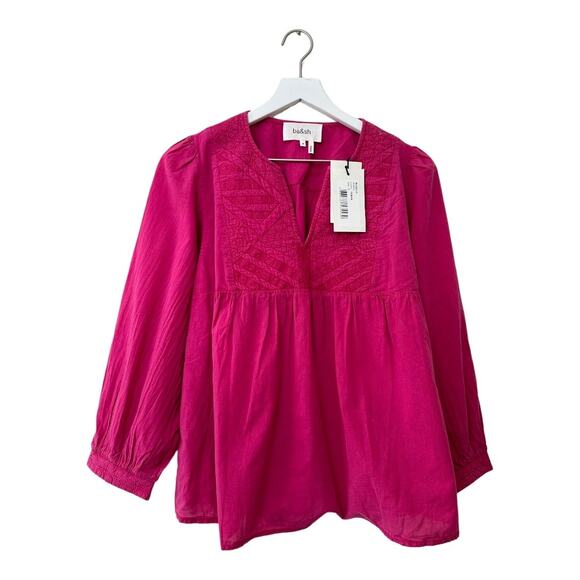 NWT Ba&sh Embroidered Ilo Fuchsia Blouse Size Medium - Picture 6 of 12
